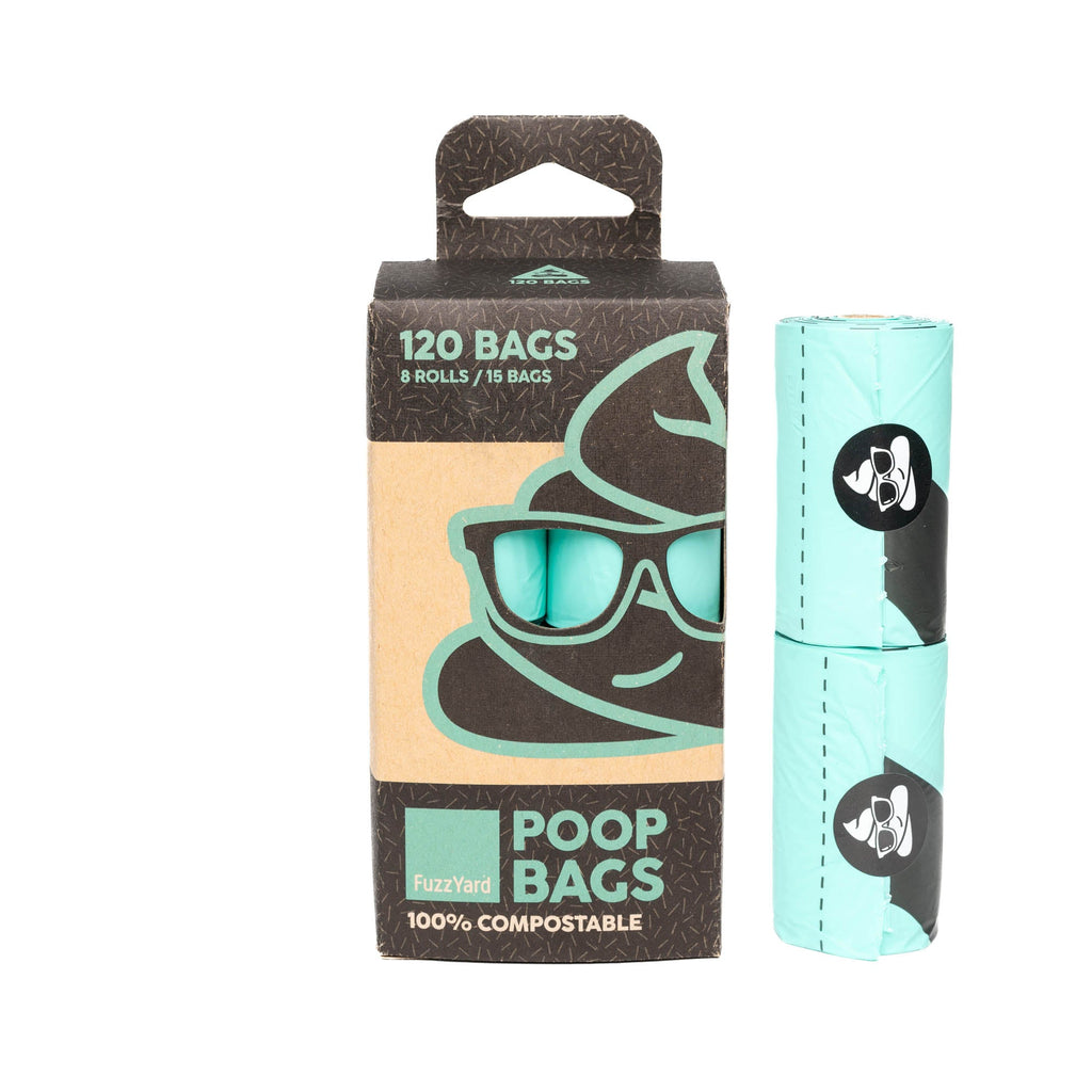 FuzzYard Compostable Dog Poop Bags 8 Rolls-Habitat Pet Supplies