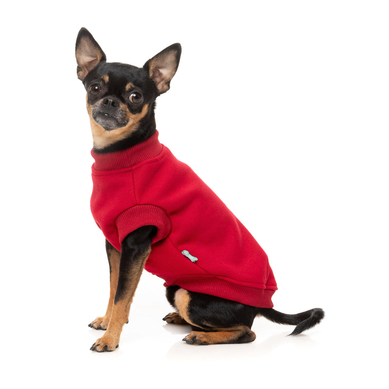 FuzzYard Dog Apparel Allday 25 Sweater Red Size 1 ^+^-Habitat Pet Supplies