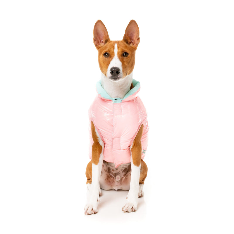 FuzzYard Dog Apparel Amor Puffer Jacket Bubblegum Pink and Mint Size 5