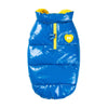 FuzzYard Dog Apparel Amor Puffer Jacket Cobalt Blue and Yellow Size 1-Habitat Pet Supplies