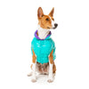 FuzzYard Dog Apparel Amor Puffer Jacket Turquoise and Purple Size 2