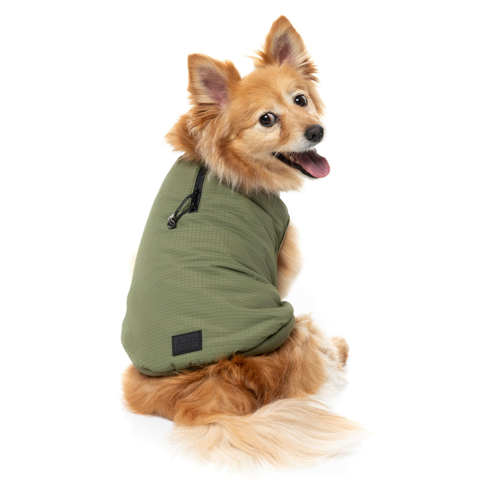 FuzzYard Dog Apparel Bomber Jacket Khaki Green Size 2-Habitat Pet Supplies