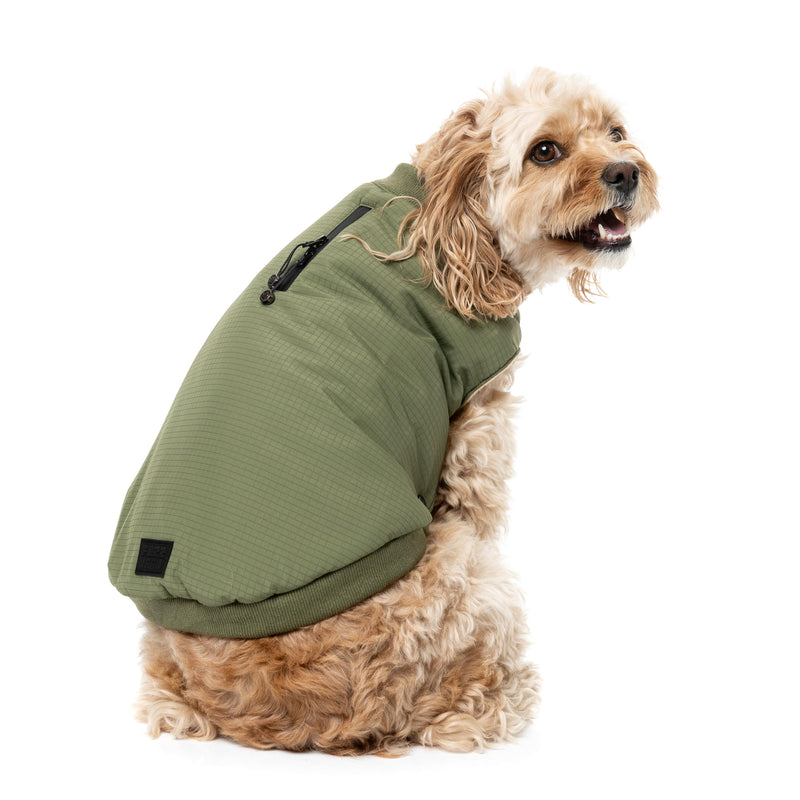 FuzzYard Dog Apparel Bomber Jacket Khaki Green Size 4