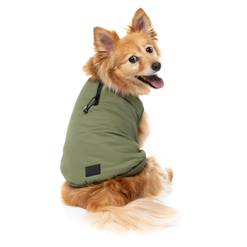 FuzzYard Dog Apparel Bomber Jacket Khaki Green Size 4-Habitat Pet Supplies