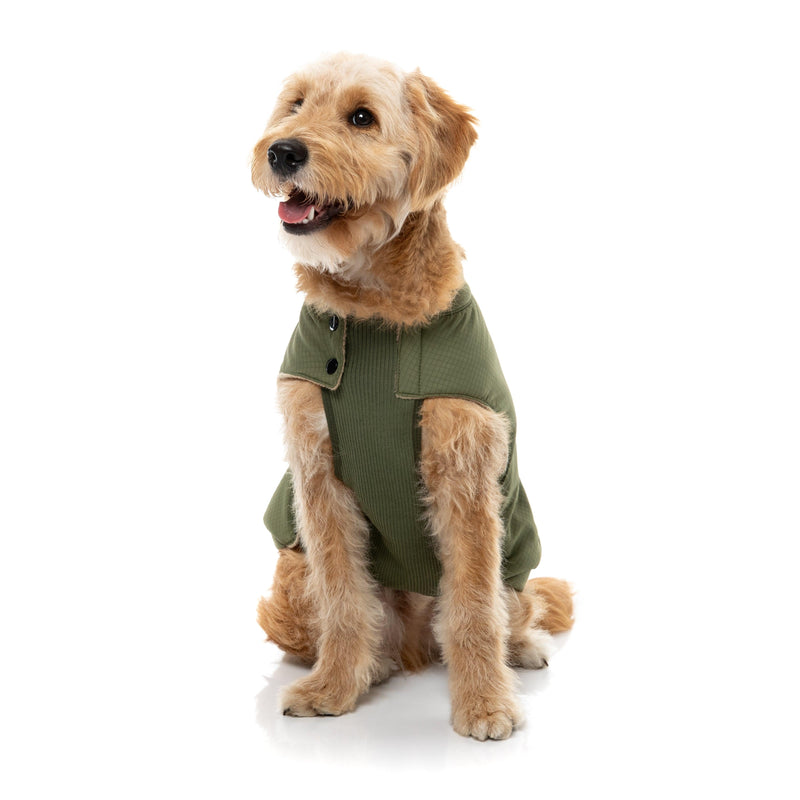 FuzzYard Dog Apparel Bomber Jacket Khaki Green Size 6