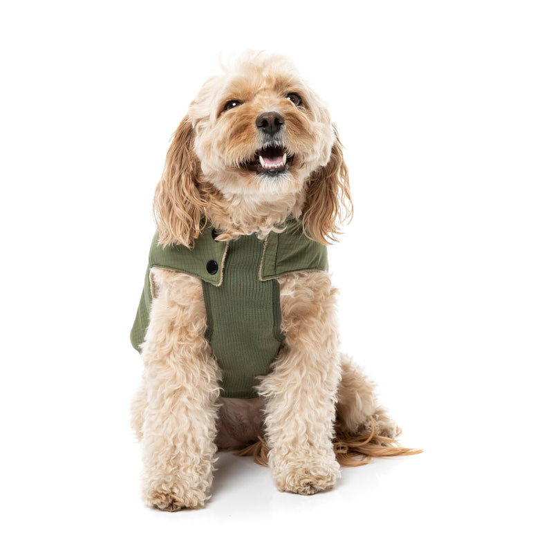 FuzzYard Dog Apparel Bomber Jacket Khaki Green Size 7