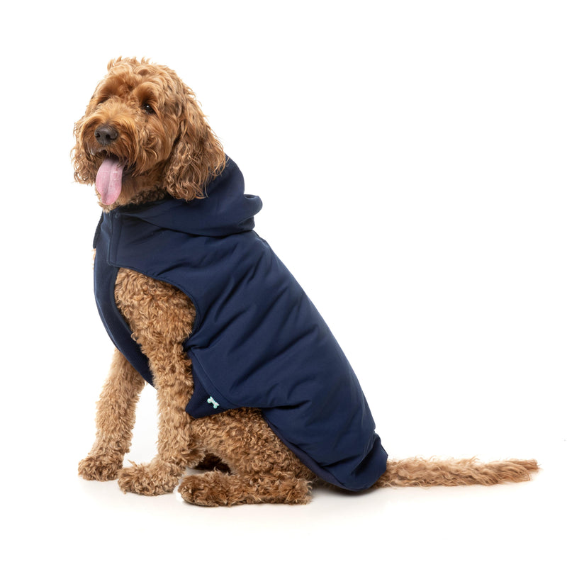 FuzzYard Dog Apparel Essential Padded Hooded Jacket Navy Size 7 ^+^