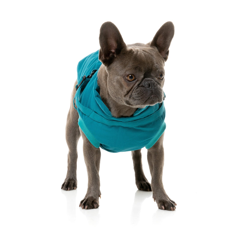 FuzzYard Dog Apparel Flash Jacket with Inbuilt Harness Dark Teal Size 1