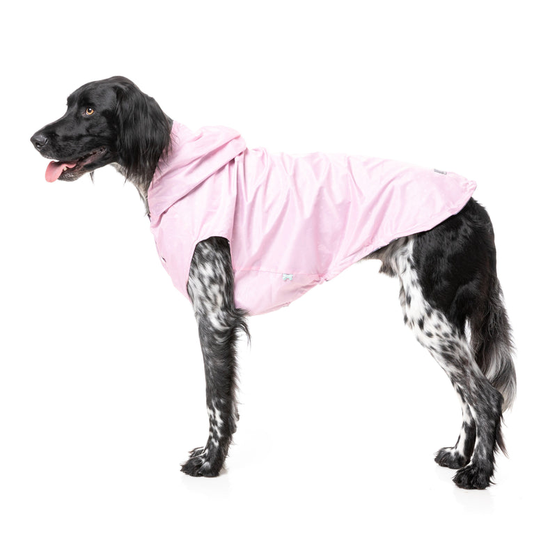 FuzzYard Dog Apparel Flipside Raincoat Pink and Grey Size 7