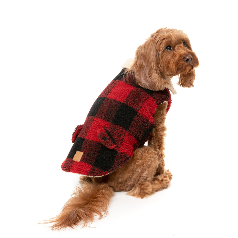FuzzYard Dog Apparel Jacket Lumberjack Red Size 4 ^+^