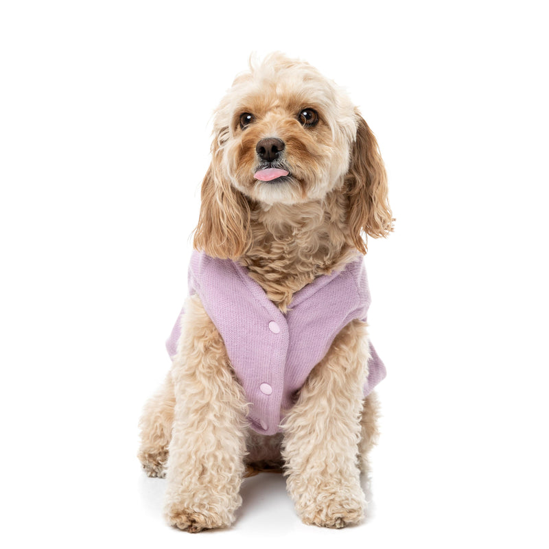 FuzzYard Dog Apparel Knit Pullover Lilac Size 3-Habitat Pet Supplies
