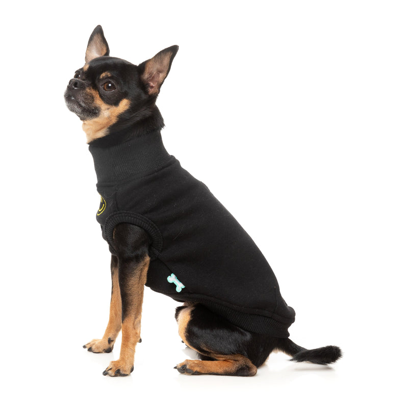FuzzYard Dog Apparel Smiley Sweater Black Size 4 ^+^