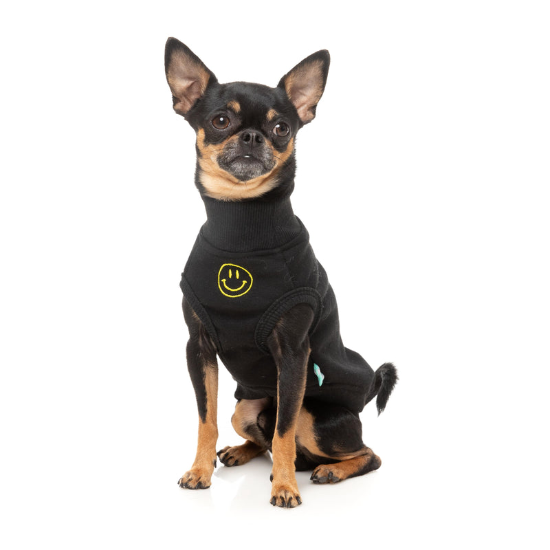 FuzzYard Dog Apparel Smiley Sweater Black Size 7 ^+^