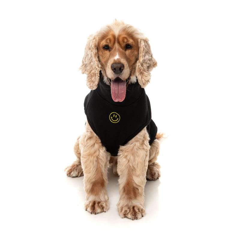FuzzYard Dog Apparel Smiley Sweater Black Size 7 ^+^