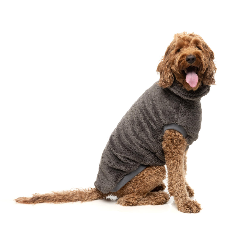 FuzzYard Dog Apparel Turtle Teddy 25 Sweater Gunmetal Grey Size 4 ^+^