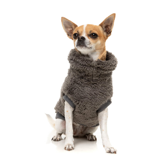 FuzzYard Dog Apparel Turtle Teddy 26 Sweater Gunmetal Grey Size 1