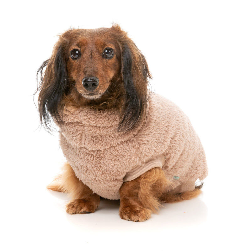 FuzzYard Dog Apparel Turtle Teddy Sweater Chai Size 2
