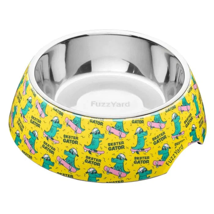 FuzzYard Sk8ter Gator Dog Bowl Large-Habitat Pet Supplies