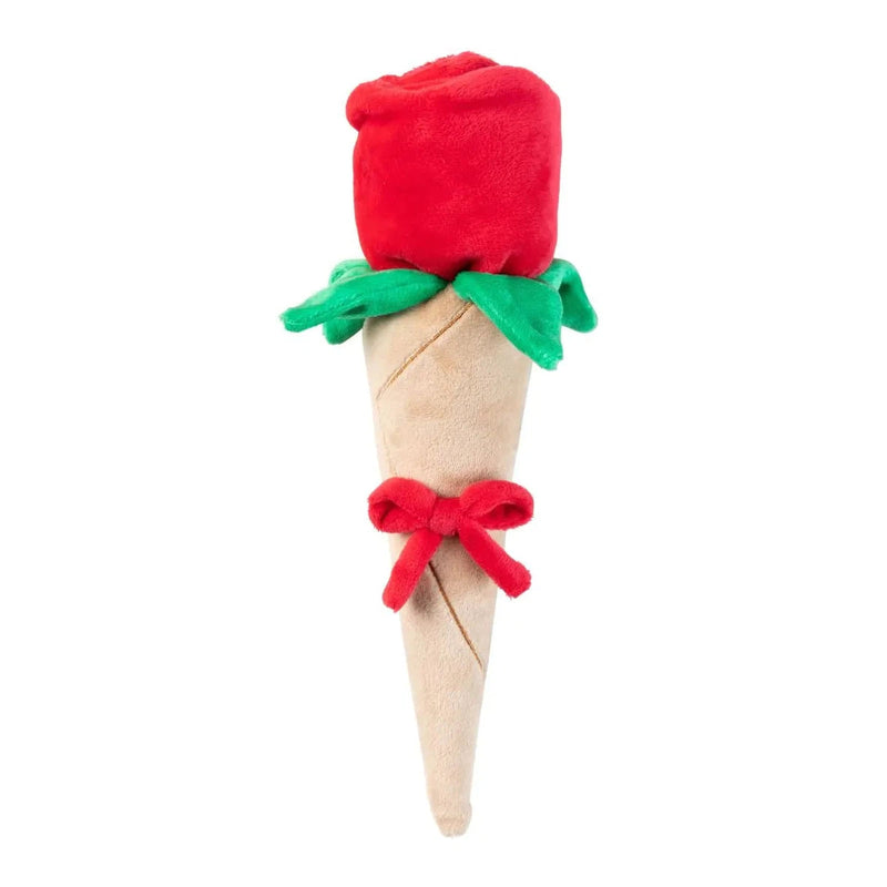 FuzzYard Valentines Day Wrapped Rose Plush Dog Toy-Habitat Pet Supplies
