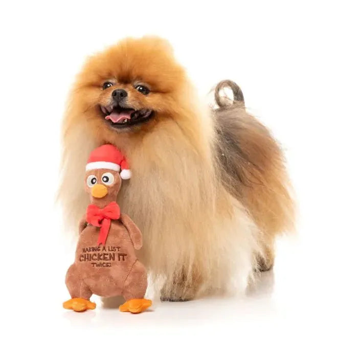 Fuzzyard Christmas Chicken It Twice Chook Dog Toy