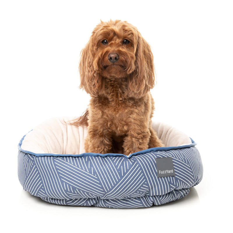 Fuzzyard Reversible Dog Bed Thornbury Aegean Blue Medium