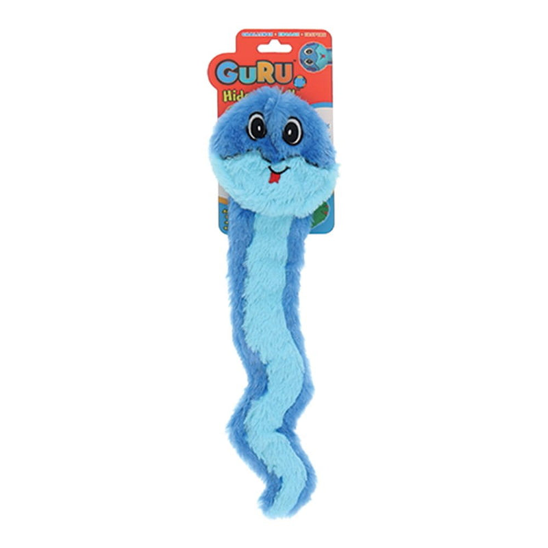 GURU Hide A Tail Snake Plush Dog Enrichment Toy Blue Medium {)_(}-Habitat Pet Supplies