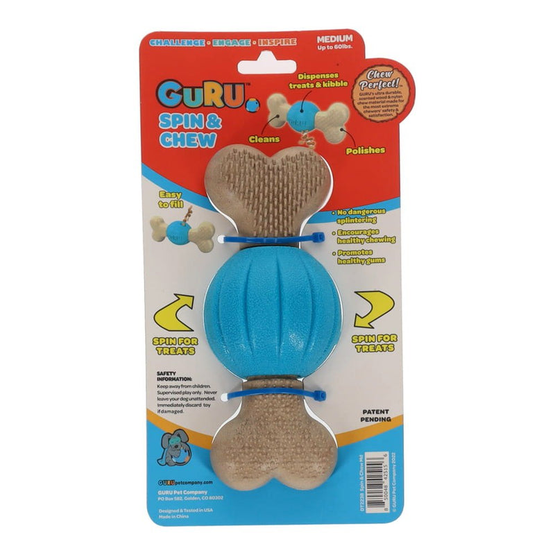 GURU Spin and Chew Treat Chew Bacon Scented Dog Enrichment Toy Medium