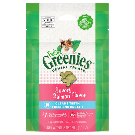 Greenies Cat Dental Treats Savory Salmon 60g ^._.^