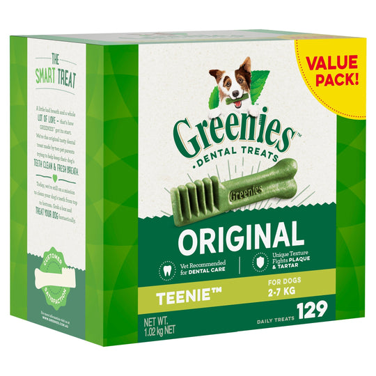 Greenies Dog Original Dental Treats for Teenie Dogs Value Pack 1kg ^._.^