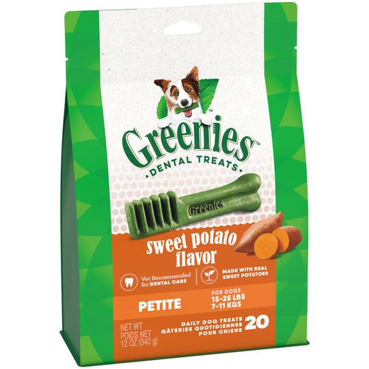 Greenies Dog Sweet Potato Dental Treats for Petite Dogs 340g