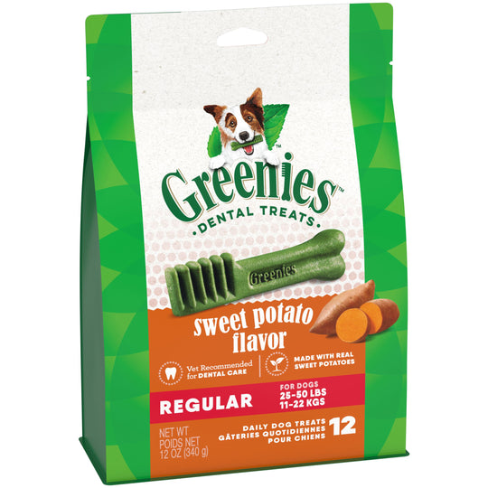 Greenies Dog Sweet Potato Dental Treats for Regular Dogs 340g