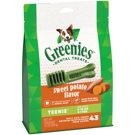 Greenies Dog Sweet Potato Dental Treats for Teenie Dogs 340g