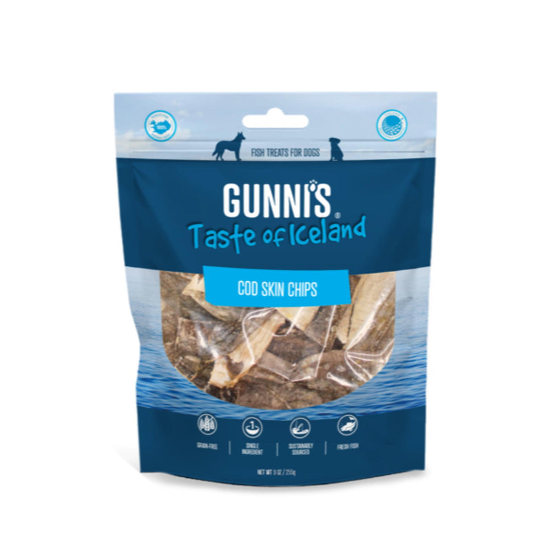 Gunnis Taste of Iceland Cod Skin Chips Dog Treats 255g-Habitat Pet Supplies