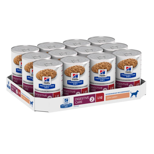 Hills Prescription Diet Dog i/d Digestive Care Turkey Wet Food 360g x 12