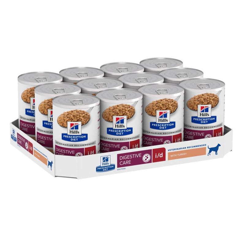 Hills Prescription Diet Dog i/d Digestive Care Turkey Wet Food 360g x 12-Habitat Pet Supplies