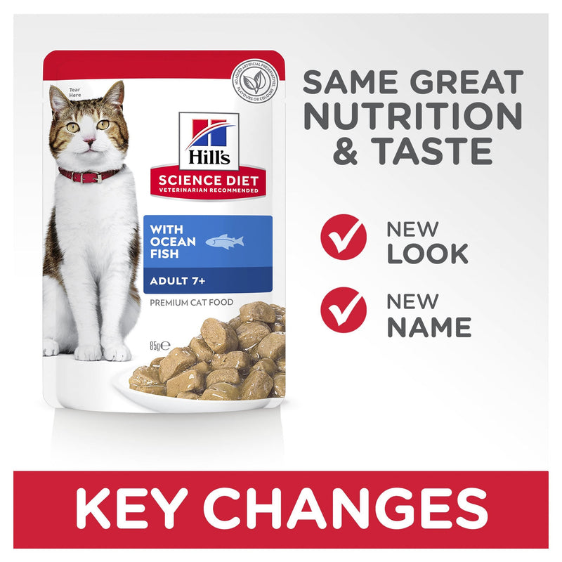 Hills Science Diet Adult 7+ Active Longevity Mature Ocean Fish Cat Food Pouches 85g