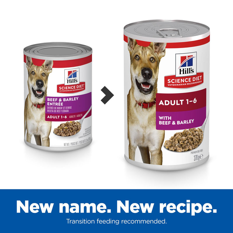 Hills Science Diet Adult Beef and Barley Canned Dog Food 363g x 12