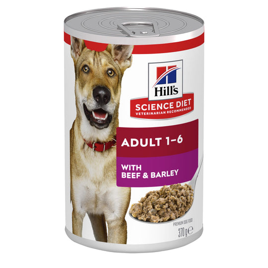 Hills Science Diet Adult Beef and Barley Canned Dog Food 363g