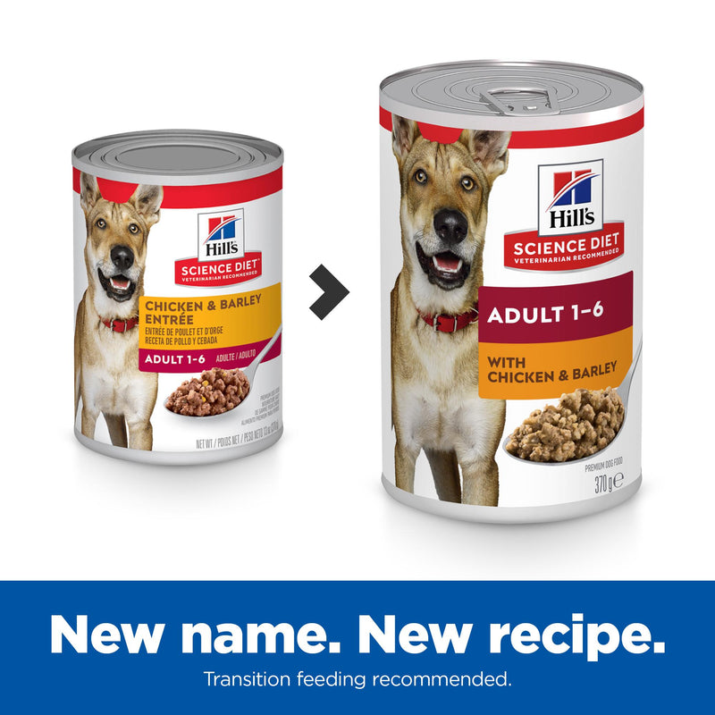 Hills Science Diet Adult Chicken and Barley Canned Dog Food 370g x 12