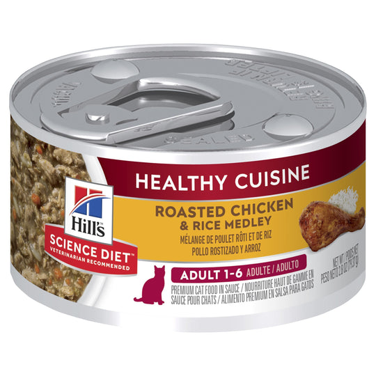 Hills Science Diet Adult Healthy Cuisine Chicken and Rice Medley Canned Cat Food 79g