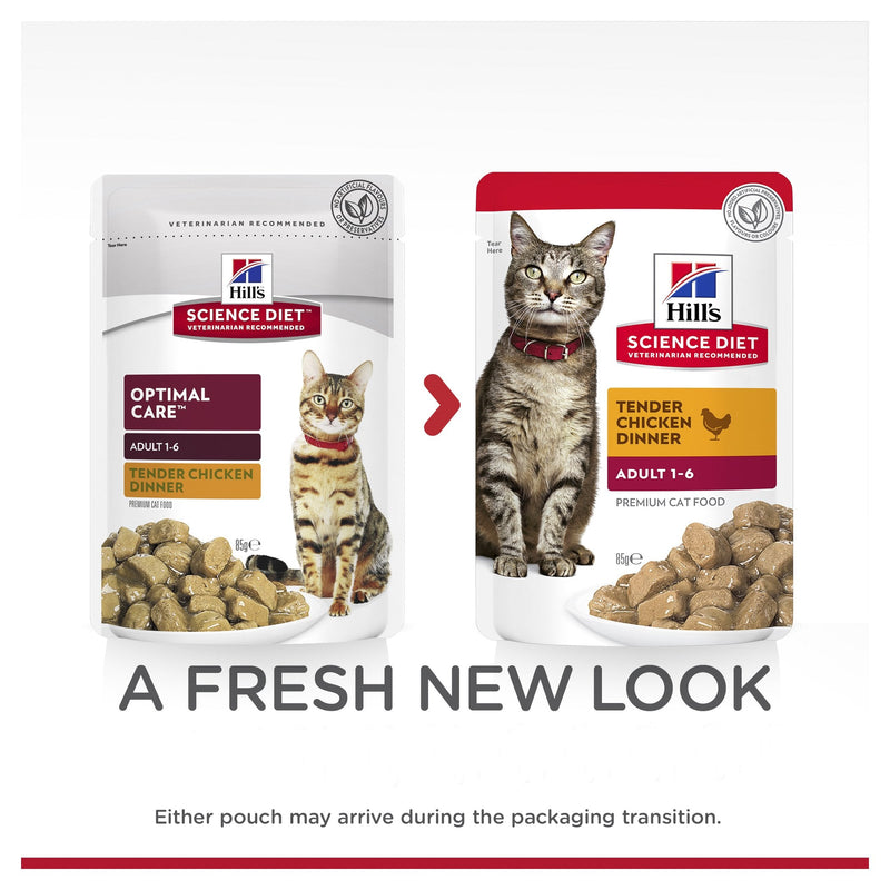 Hills Science Diet Adult Optimal Care Chicken Cat Food Pouches 85g