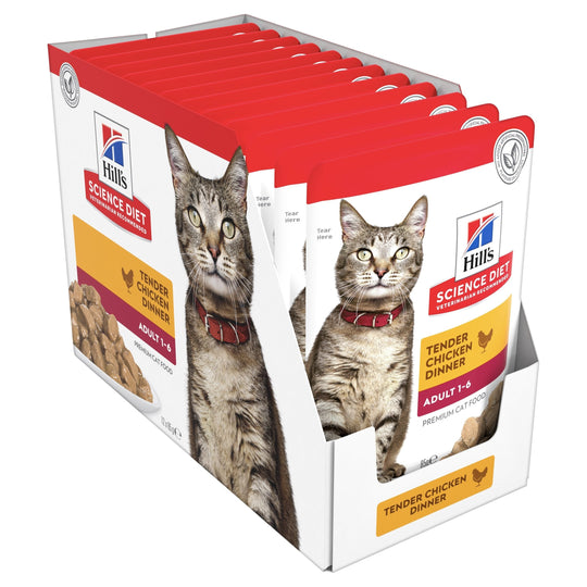 Hills Science Diet Adult Optimal Care Chicken Cat Food Pouches 85g x 12