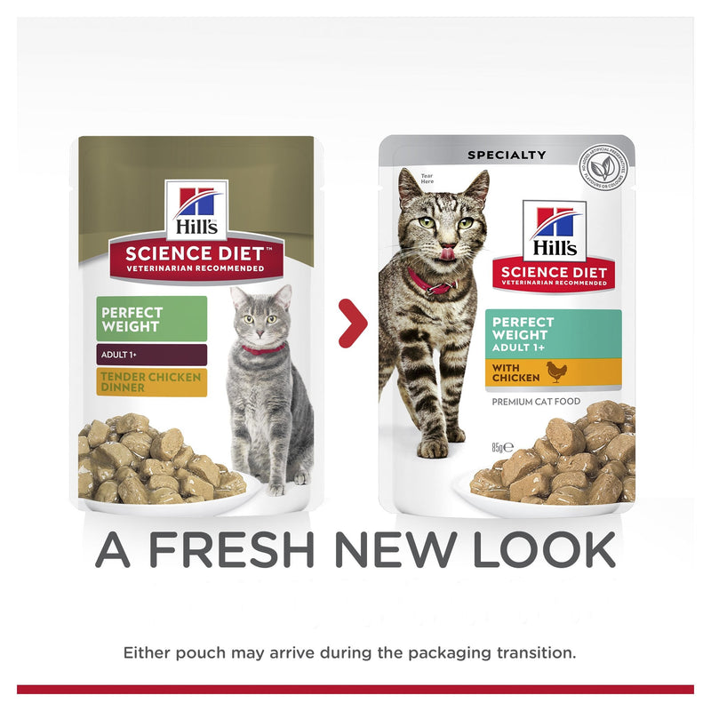 Hills Science Diet Adult Perfect Weight Chicken Cat Food Pouches 85g