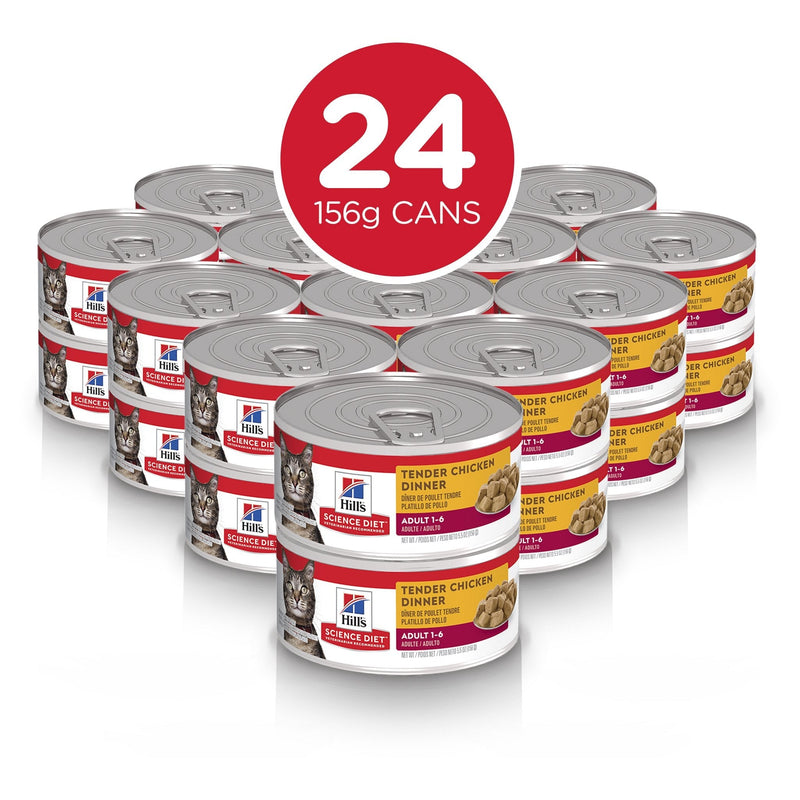 Hills Science Diet Adult Tender Dinners Chicken Canned Cat Food 156g x 24