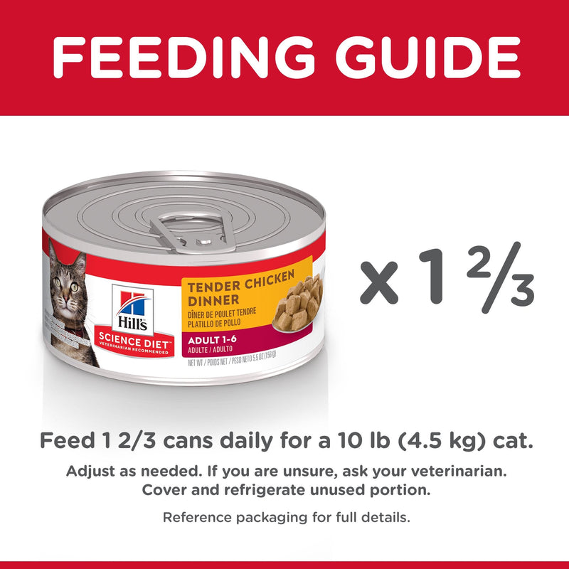 Hills Science Diet Adult Tender Dinners Chicken Canned Cat Food 156g x 24