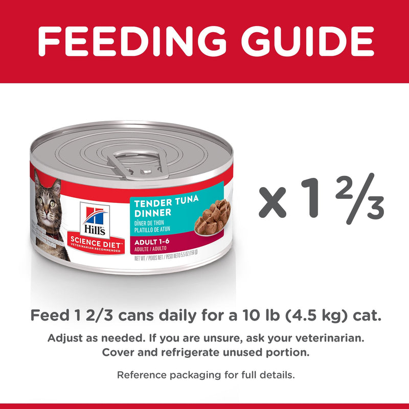 Hills Science Diet Adult Tender Dinners Tuna Canned Cat Food 156g x 24