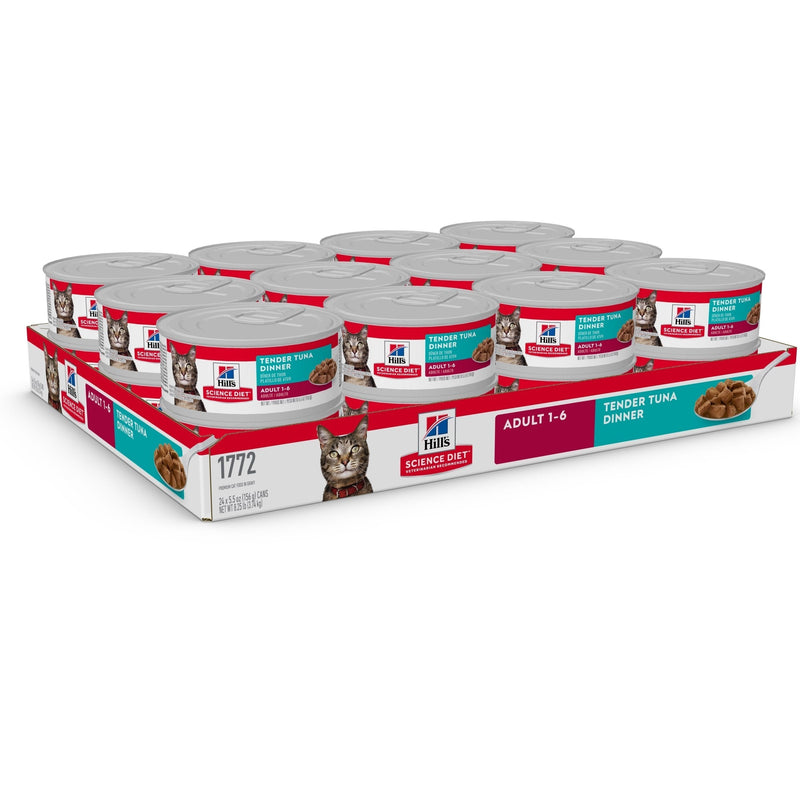 Hills Science Diet Adult Tender Dinners Tuna Canned Cat Food 156g x 24-Habitat Pet Supplies