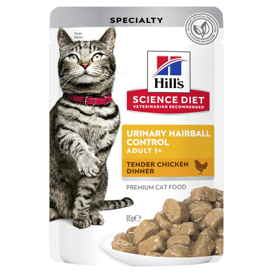 Hills Science Diet Adult Urinary Hairball Control Chicken Cat Food Pouches 85g