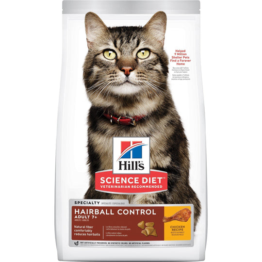 Hills Science Diet Hairball Control Senior Adult 7+ Dry Cat Food 2kg