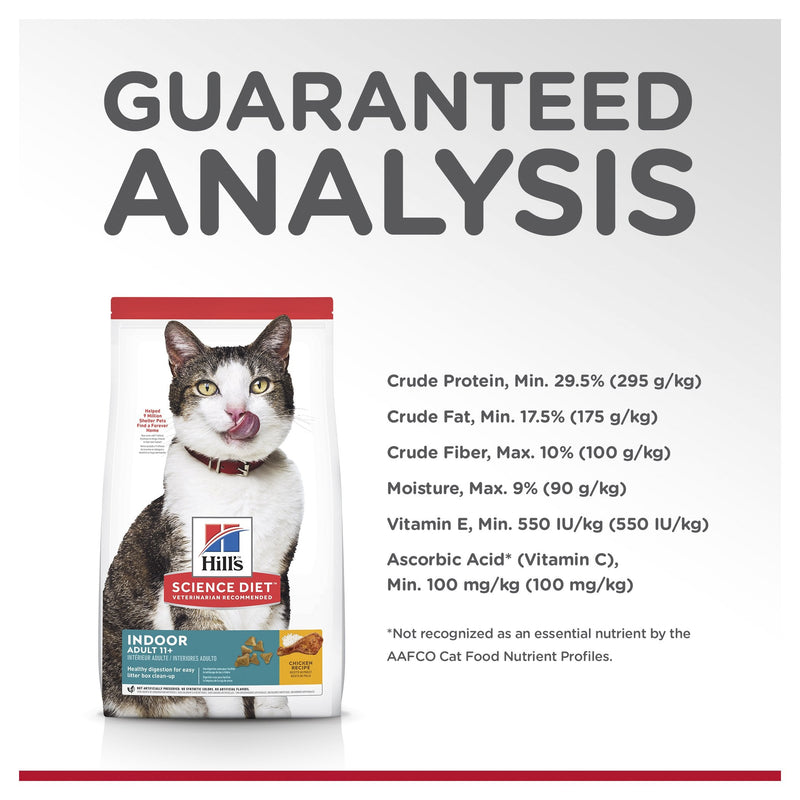 Hills Science Diet Indoor Adult 11+ Dry Cat Food 3.17kg